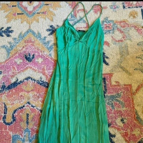 Zara Satin Effect Knotted Midi Slip Dress XS - Picture 7 of 7